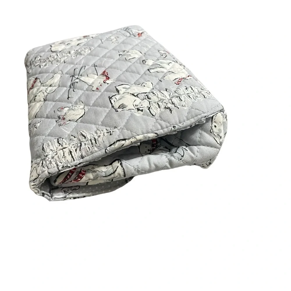Vera Bradley New Iconic Brush & Cosmetic Case In Beary Merry Grey